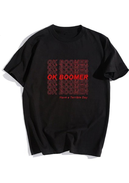 Ok Boomer Siyah Oversize T-Shirt fiyatları