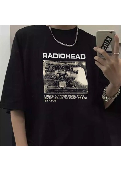 Radiohead Siyah Oversize T-Shirt