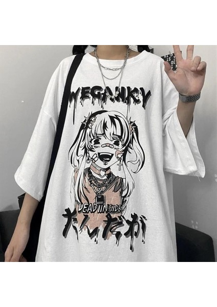 Wegankv Girl Beyaz Oversize T-Shirt