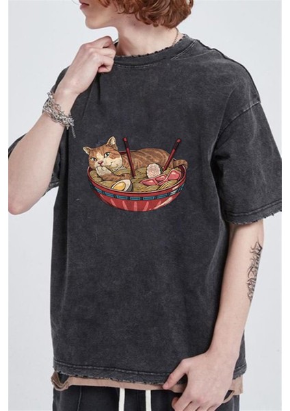 Yıkamalı Can On Plate Eskitme T-Shirt