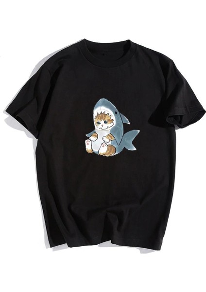 Shark Cat Siyah Oversize T-Shirt fiyatları