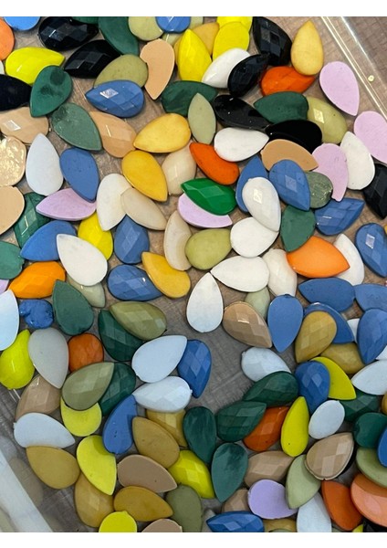 1 cm Renkli Damla Boncuk Silikon Ile Yapışır 30 gr