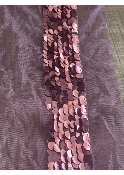 55X4 cm Pembe Pul Payetli Tül Giyim Dikiş Aksesuarı fiyatları