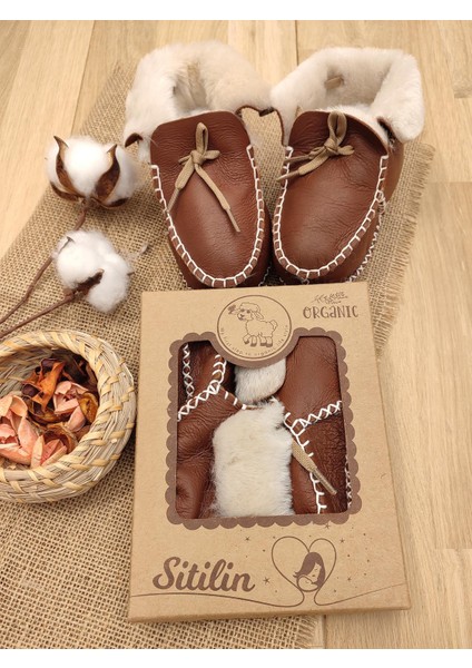 Organik Deri Unisex Bebek Patik Içi Yünlü Doğal Bebek Ayakkabı STL6040 indirimleri
