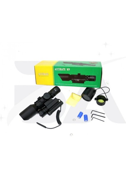 3-10X42 Zoomlu Av Tüfeği Dürbünü Tüfek Lazeri Zenon Fenerli M9