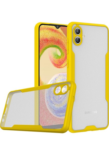 Samsung Galaxy A04 Kılıf Kamera Korumalı Arkası Mat Platin Silikon