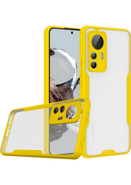 Xiaomi Mi 12T Pro Kılıf Kamera Korumalı Arkası Mat Platin Silikon