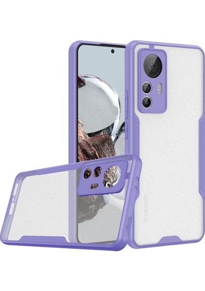 Xiaomi Mi 12T Pro Kılıf Kamera Korumalı Arkası Mat Platin Silikon