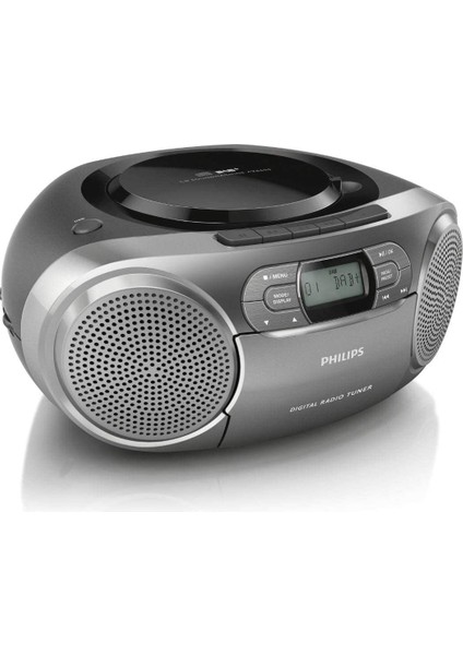 Audio Taşınabilir CD Radyo AZB600/12 (Dinamik Bas Kuvvetlendirme, Dab+, Cd/kaset Çalar, 3,5 mm Giriş) Koyu Gümüş