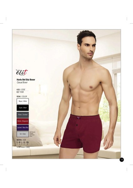 Erkek Havlu Bel Penye Boxer 1101 - 6 Adet