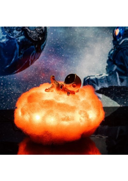 Dekoratif Bulut Üstünde Renk Değiştiren Astronot Gece Lambası (Yurt Dışından)