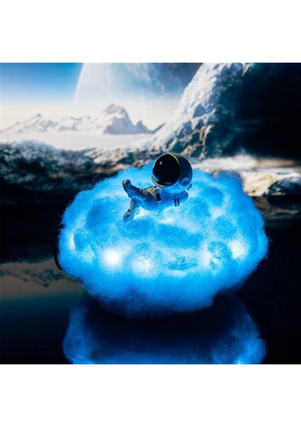 Dekoratif Bulut Üstünde Renk Değiştiren Astronot Gece Lambası (Yurt Dışından)