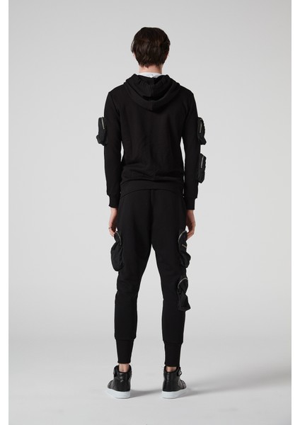 Kargo Çok Cepli Siyah, Fermuarlı, Ikili Erkek Eşofman Takımı indirimleri
