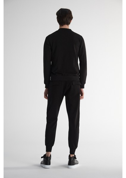 Erkek Sweatshirt, Iki Iplik Siyah Kumaş fırsatları