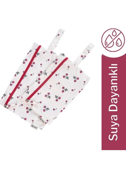 Temiz & Islak/kirli 2'li Çanta Seti Cherry (Kiraz)