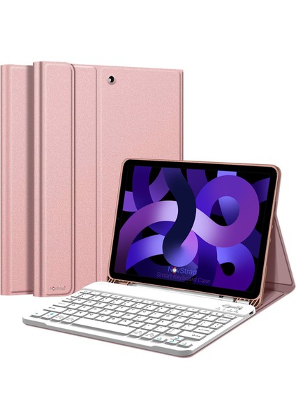 Apple iPad Air 4/5 Nesil 10.9 inç iPad Air 11 inç Uyumlu Bluetooth Klavyeli Kılıf Standlı