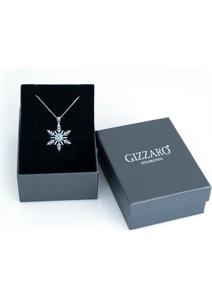 0.03 Karat Pırlanta 0.15 Karat Topaz Pırlanta Kar Kolye Gmy127
