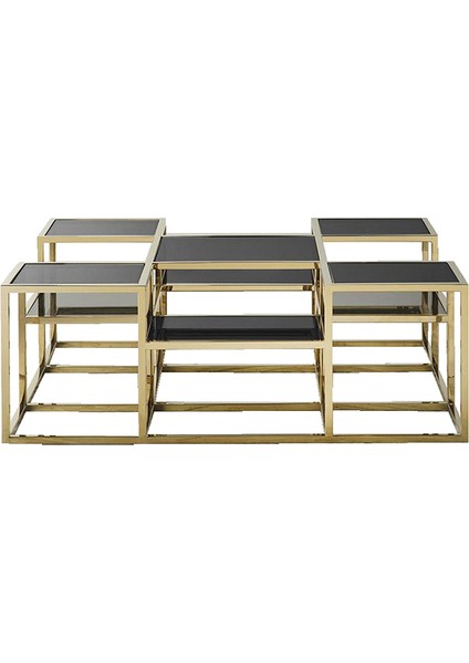 Waleska Gold Metal&cam Orta Sehpa
