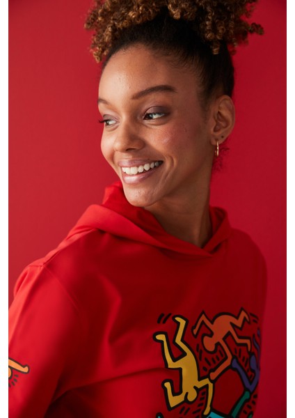 Active Crop Sweatshirt -Keith Haring Koleksiyonu