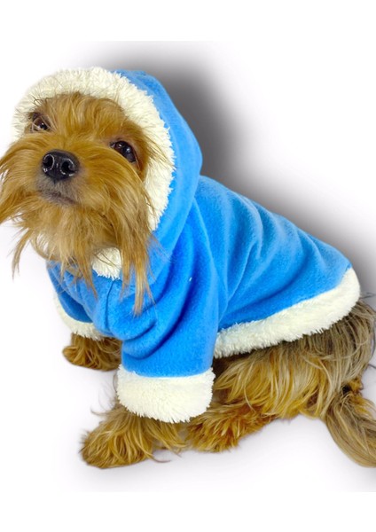 Blue Furry Kapşonlu Ceket Sweat By Kemique Köpek Kazağı
