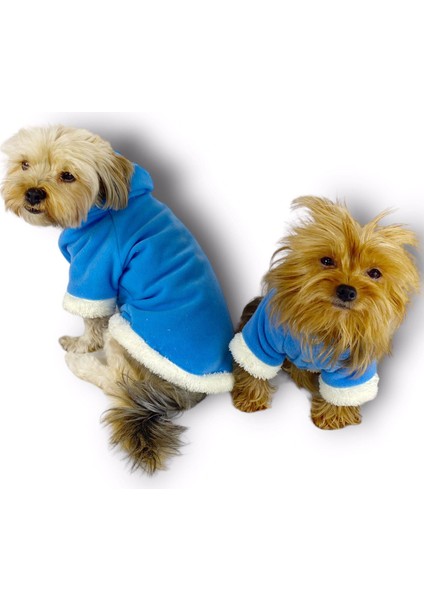 Blue Furry Kapşonlu Ceket Sweat By Kemique Köpek Kazağı