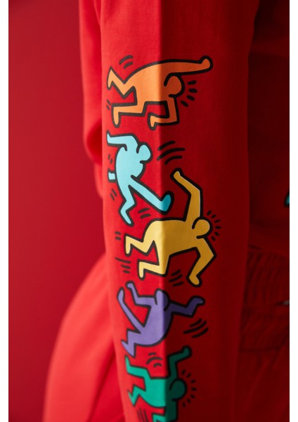 Active Crop Sweatshirt -Keith Haring Koleksiyonu
