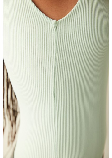 Dikişsiz V Yaka Bodysuit