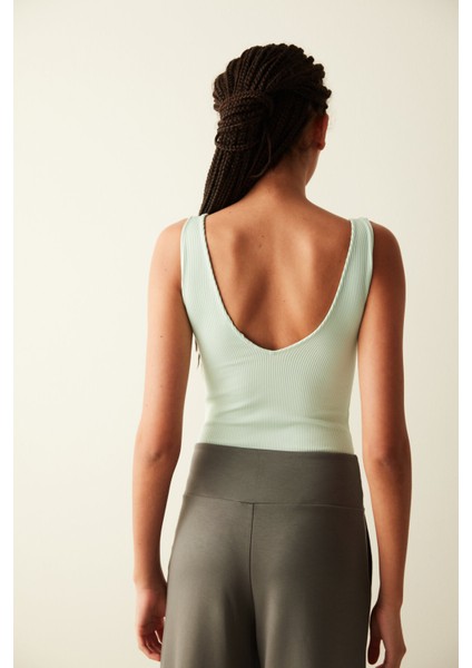 Dikişsiz V Yaka Bodysuit