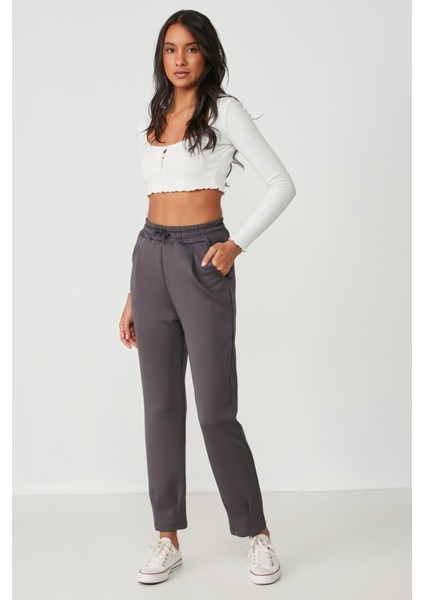 Bel ve Paçası Pileli Eşofman Altı 810 Füme fiyatları