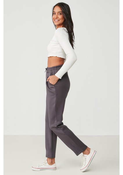 Bel ve Paçası Pileli Eşofman Altı 810 Füme modelleri