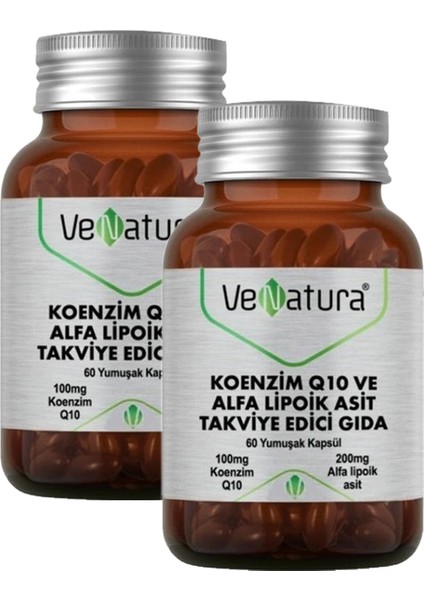 Koenzim Q10 Alfa Lipoik Asit 60 Kapsül 2 Adet