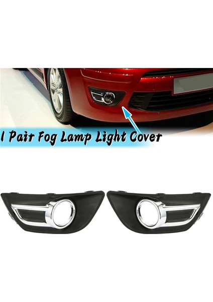 Citroen C4 2008-2011 Için 1 Çift Krom Ön Tampon Sis Lambası Işık Kapağı Ön Sis Lambası Çerçevesi (Yurt Dışından)