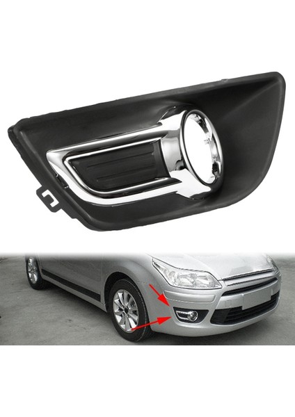 Citroen C4 2008-2011 Için 1 Çift Krom Ön Tampon Sis Lambası Işık Kapağı Ön Sis Lambası Çerçevesi (Yurt Dışından)