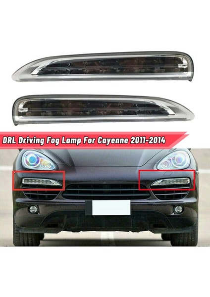 Sağ Yan Araba Ön Tampon Gün Işığı LED Drl Sürüş Sis Lambası-Porsche Cayenne 2011-2014 95863118200 (Yurt Dışından)