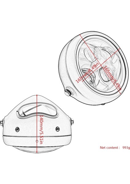 Sportster Cafe Racer Bobber Için 6.5 Inç LED Motosiklet Far Hilo Kafa Işık Lambası Ampul Drl (Yurt Dışından)