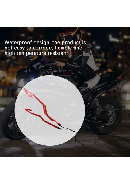 Adet Motosiklet LED Gece Lambası Sürme Sinyal Kask El Soğuk Işık 3 Mod Bisiklet Kaskı LED Işık Şeridi Kiti Çubuğu (Kırmızı) (Yurt Dışından) modelleri