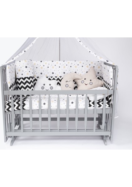 Süper Natural ahşap Beşik 4 Kademeli Gri Anne Yanı Sallanır Bebek Beşiği 60X120 -Uyku Seti+Yatak G14 indirimleri