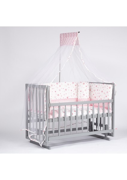 Süper Natural ahşap Beşik 4 Kademeli Gri Anne Yanı Sallanır Bebek Beşiği 60X120 -Uyku Seti+Yatak G9 fiyatları