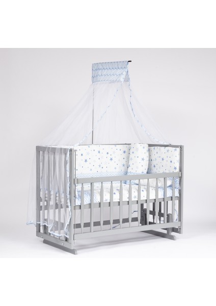 Süper Natural ahşap Beşik 4 Kademeli Gri Anne Yanı Sallanır Bebek Beşiği 60X120 -Uyku Seti+Yatak G8 fiyatları