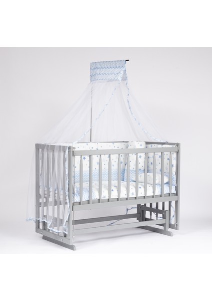 Süper Natural ahşap Beşik 4 Kademeli Gri Anne Yanı Sallanır Bebek Beşiği 60X120 -Uyku Seti+Yatak G8 modelleri