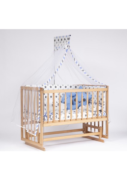 Süper Ahşap Doğal Beşik 4 Kademeli Anne Yanı Sallanır Bebek Beşiği 60X120 -Uyku Seti+Yatak D13 indirimleri