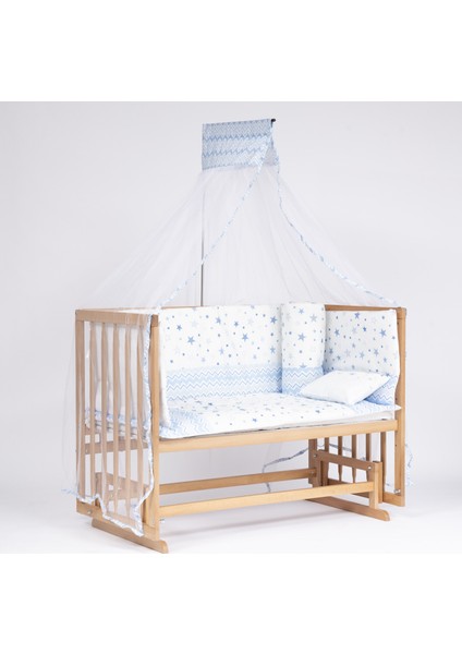 Süper Ahşap Doğal Beşik 4 Kademeli Anne Yanı Sallanır Bebek Beşiği 60X120 -Uyku Seti+Yatak D11 fırsatları