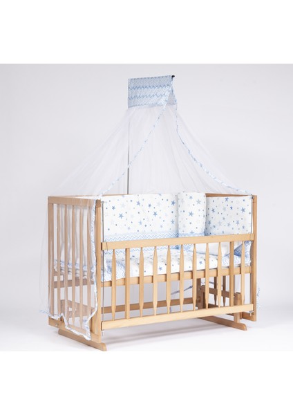 Süper Ahşap Doğal Beşik 4 Kademeli Anne Yanı Sallanır Bebek Beşiği 60X120 -Uyku Seti+Yatak D11 indirimleri