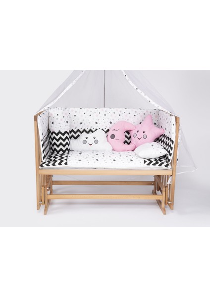 Vernikli Ahşap Doğal Beşik 4 Kademeli Anne Yanı Sallanır Bebek Beşiği 60X120 -Uyku Seti+Yatak D7 fırsatları