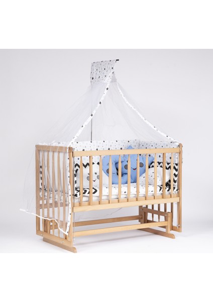 Vernikli Ahşap 60x120 Beşik 4 Kademeli Anne Yanı Sallanır Bebek Beşiği-Uyku Seti+Yatak D4 indirimleri