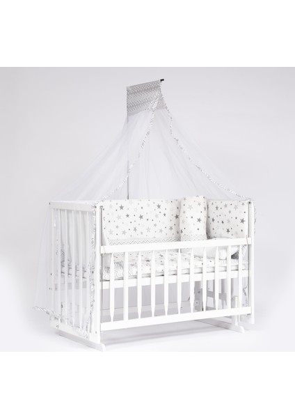 Süper Natural Ahşap Beşik 4 Kademeli Beyaz Anne Yanı Sallanır 60X120-B08 Grstar Uyku Seti+Yataklı fiyatları