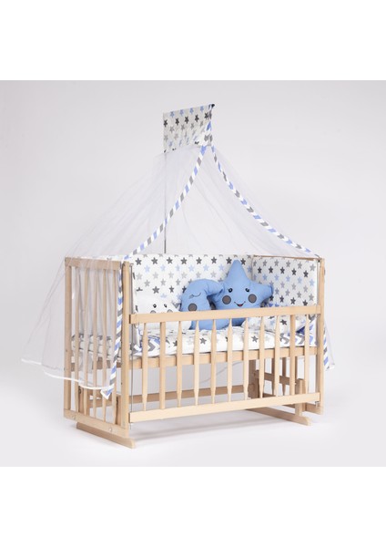 Süper Full Natural Ahşap Beşik 4 Kademeli Anne Yanı Sallanır Bebek Beşiği 60X120 -S02 Uyku Set+Yatak fiyatları