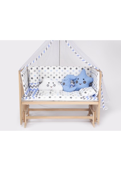 Süper Full Natural Ahşap Beşik 4 Kademeli Anne Yanı Sallanır Bebek Beşiği 60X120 -S02 Uyku Set+Yatak fırsatları
