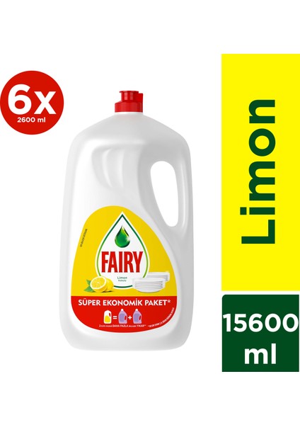 Sıvı Bulaşık Deterjanı Limon 15600 ml (6X2600 Ml)