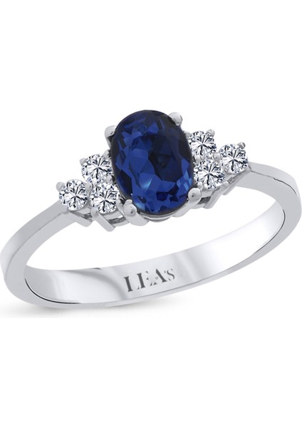 LEA's Pırlanta 0.98 Karat Pırlantalı Oval Safir Yüzük